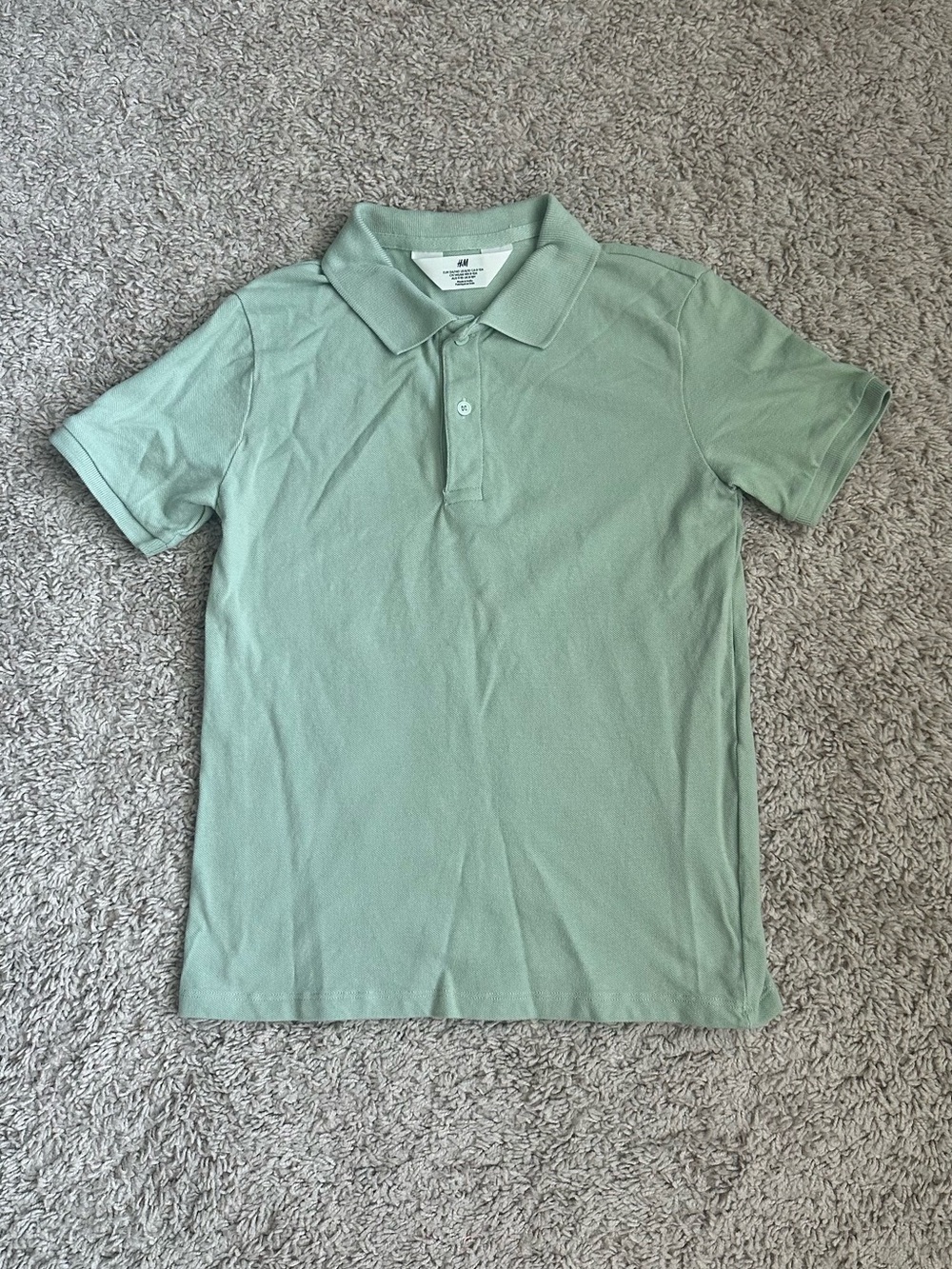 H&M Kids Light Green Pique Polo Shirt
